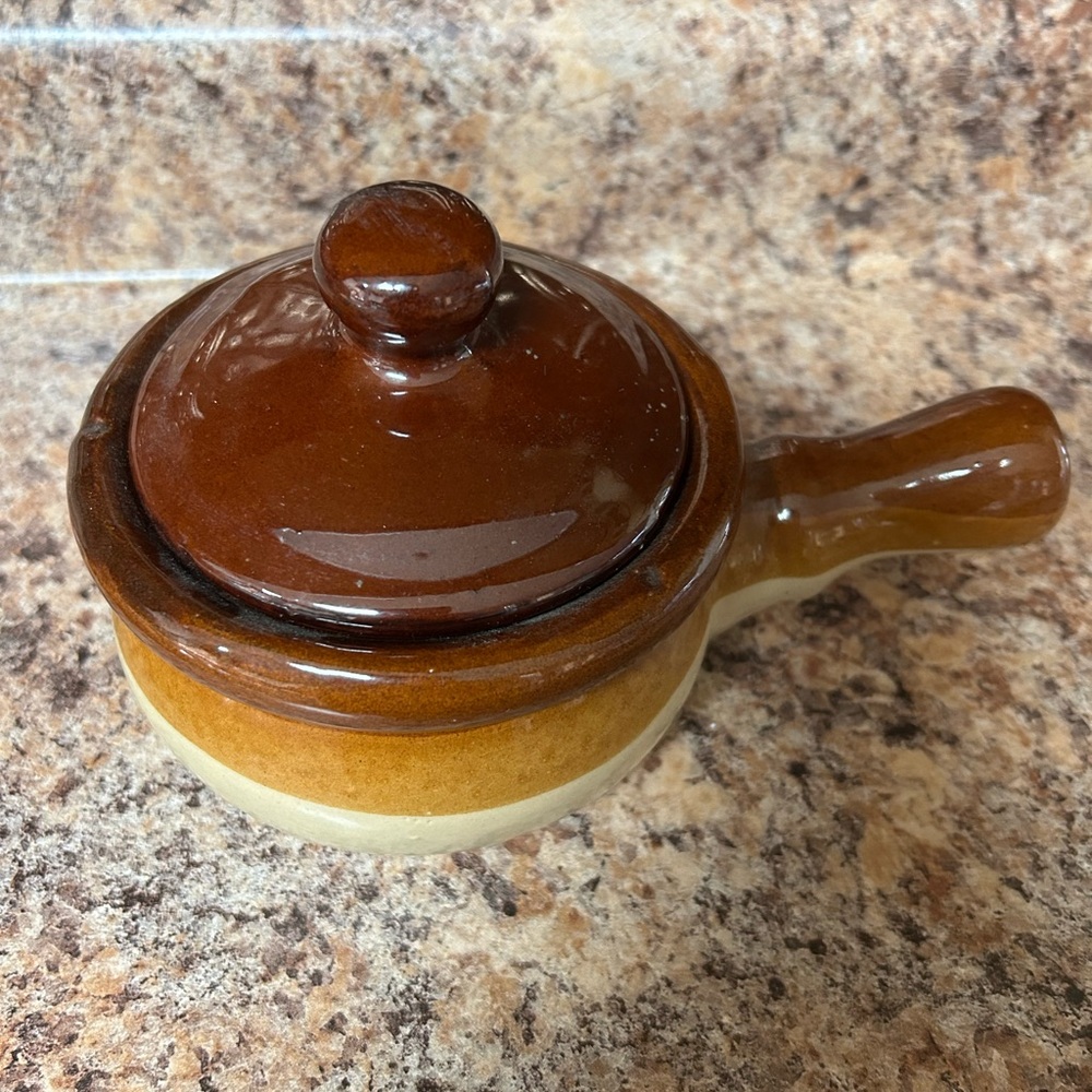 Brown Ceramic Soup Bowl with Lid